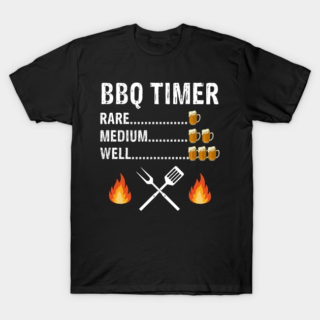 Funny Drinking Beer Team BBQ Timer Barbecue Drinking Grilling T-Shirt by hardyhtud